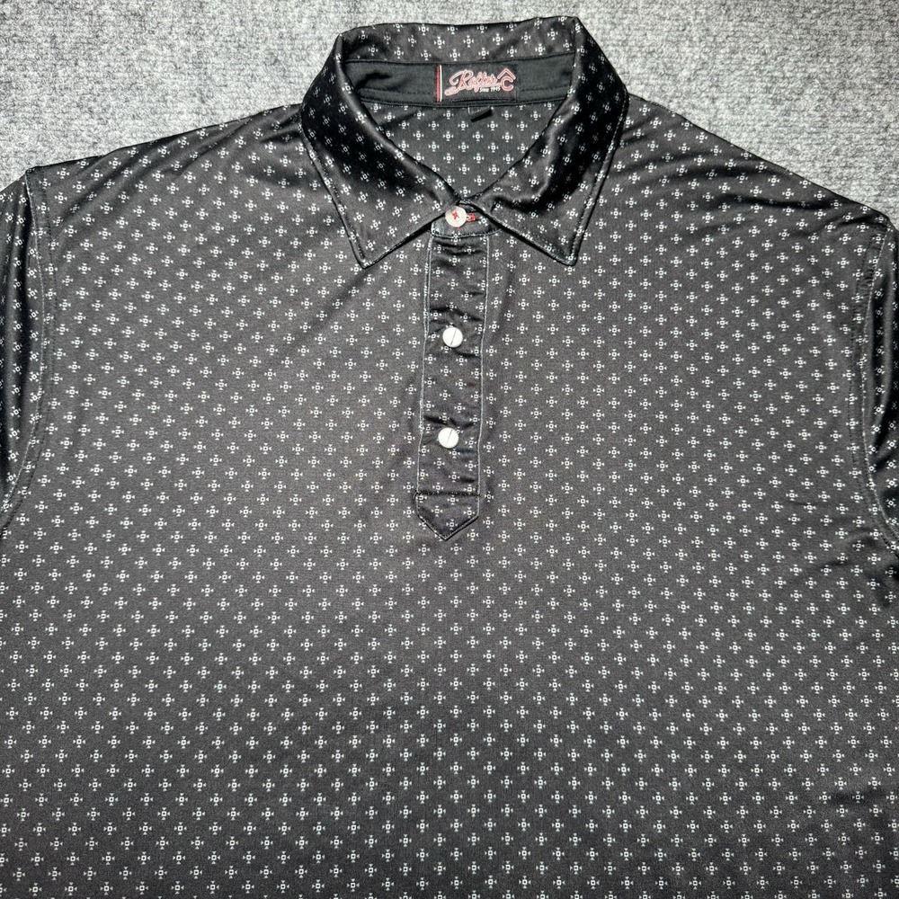 Rafter C Polo Pearl Button Snap Geometric Performance Golf Western Men Medium